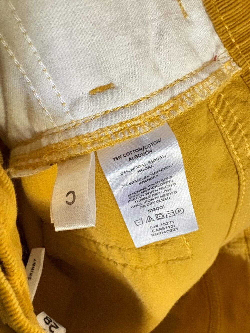 LOFT Mustard Yellow High-Waisted Skinny Corduroy Pants - Picture 5 of 8